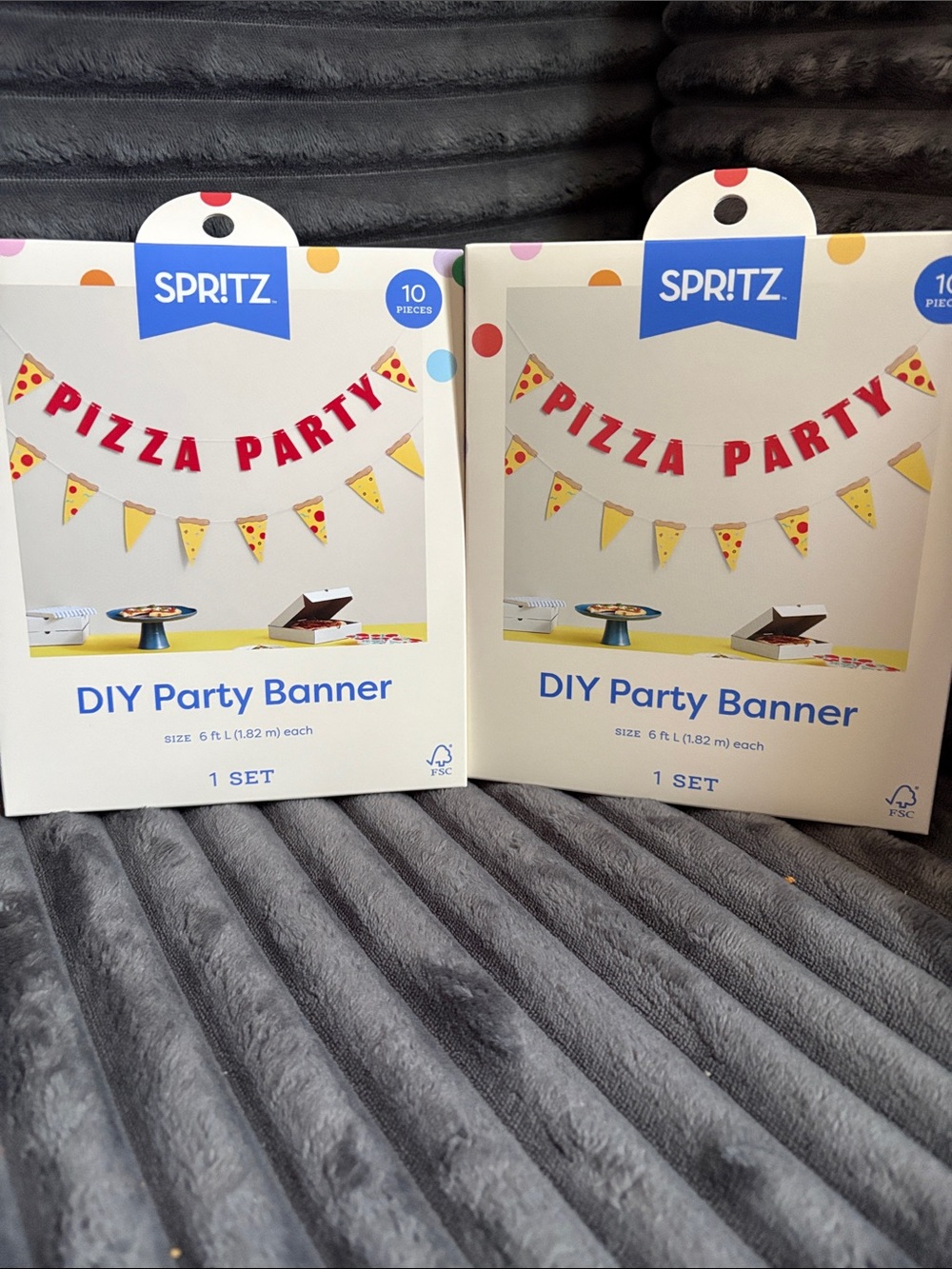 Spritz Pizza Party Banner in Red and Yellow - DIY 10 Piece Set